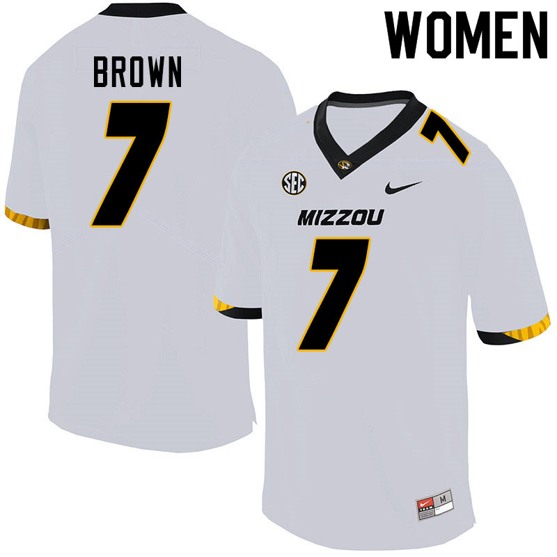 Women #7 Stacy Brown Missouri Tigers College Football Jerseys Sale-White